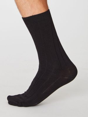 Plain black hemp socks